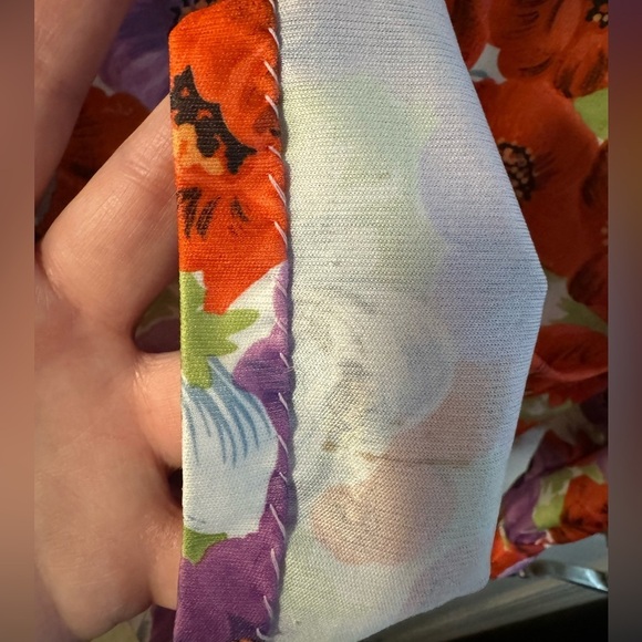 1970’s Floral Flower Power Womens Collared Blouse Bow Tie Top Medium Vintage - Picture 6 of 10